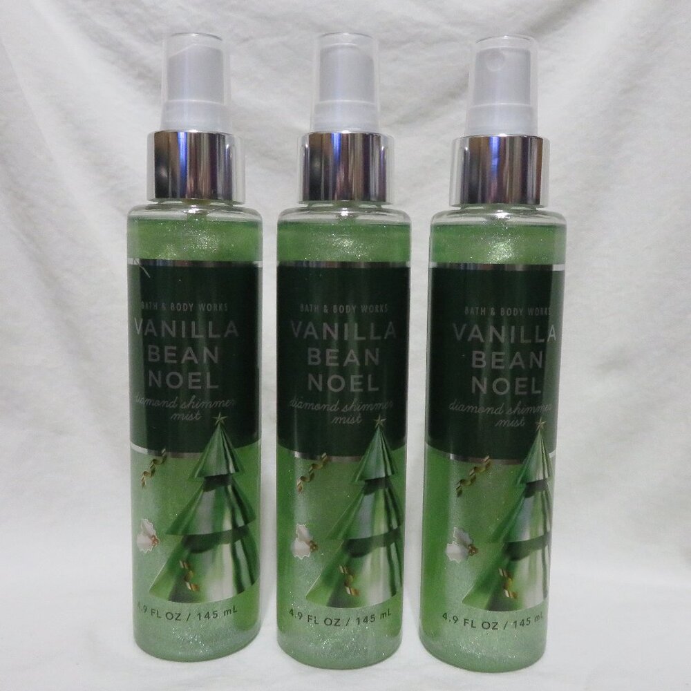 VANILLA BEAN NOEL Bath & Body Works Diamond Shimmer Mist 4.9 fl oz x 3
